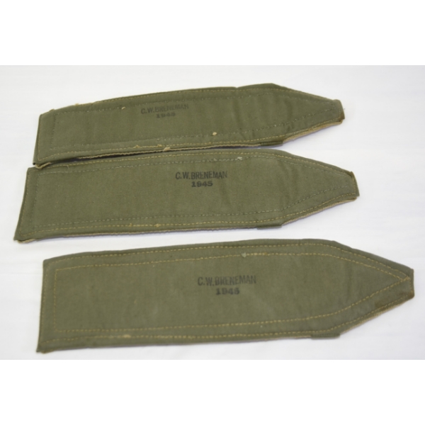 WWII 1945 C.W. Breneman Equipment Shoulder Pads - Set of 3