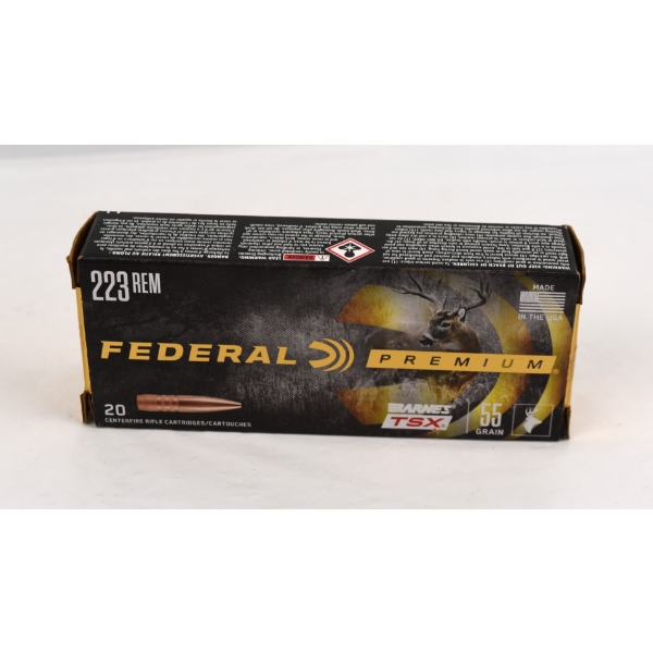 20 Rounds Federal Premium 223 Rem 55gr Ammunition 