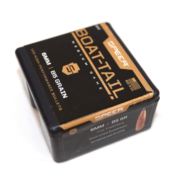 100 Pieces Speer Boat-Tail 6mm 85gr Bullets 