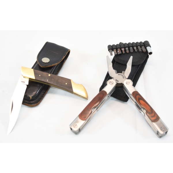 Box Lot Ruko Knife With Leather Case & 