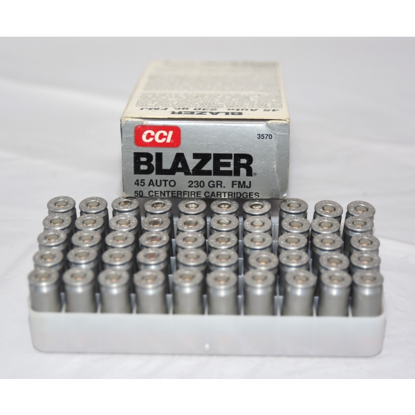 50 Rounds Blazer 45 ACP 230 Grain FMJ Ammunition