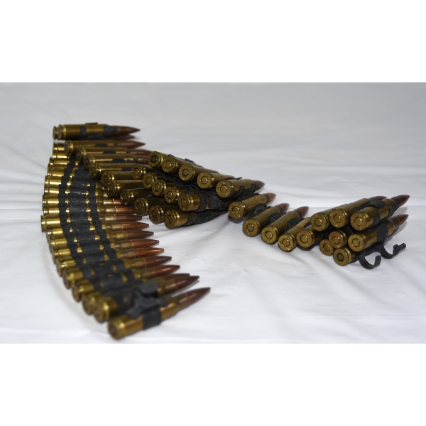 53 Rounds 7.62x51 (308 Win) F.M.J. Ammo Dominion Arsenal in Machine Gun Belt