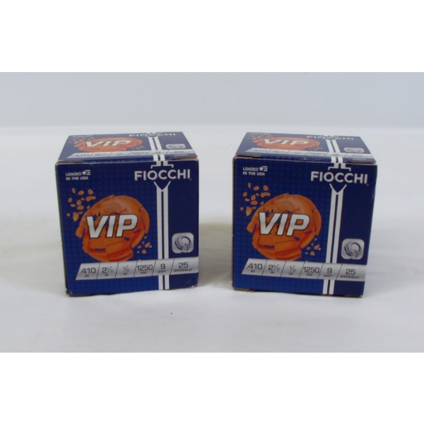 50 Rounds Fiocchi VIP 410cal.2 1/2" #9 Shot Ammunition