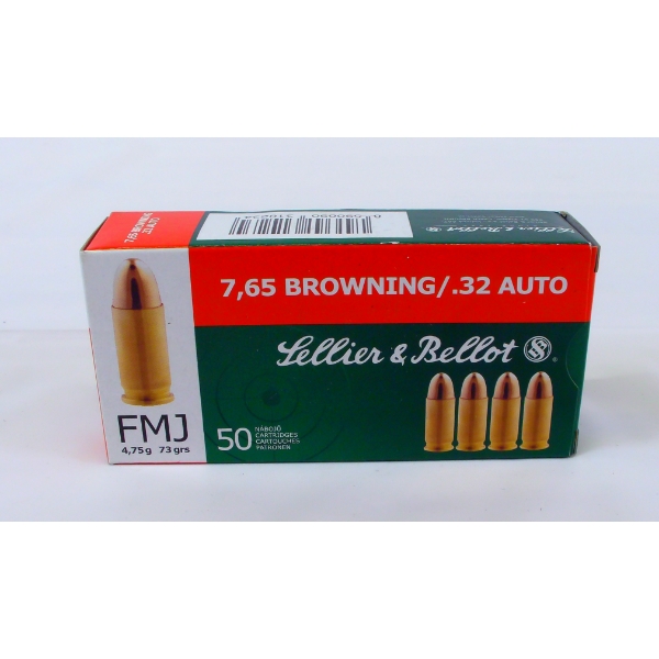 50 Rounds Sellier & Bellot .32 Auto Ammunition 