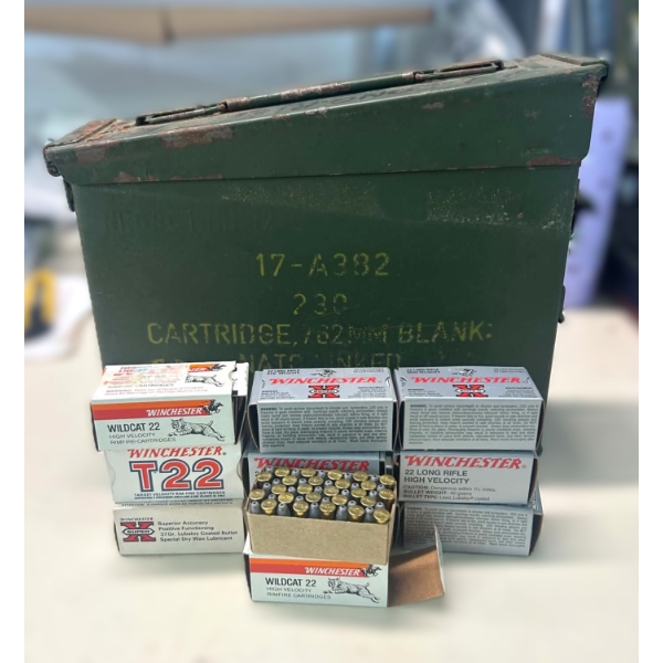 500 Rounds Winchester .22LR Ammunition In Military Ammo Can