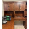 Image 3 : Mahogany Oak L-Shaped Desk & Filing Cabinets 