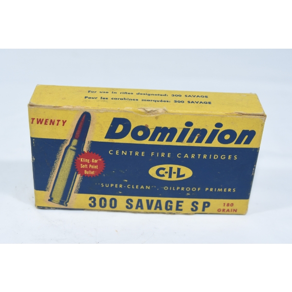 20 Rounds Dominion .300 Savage 180gr. SP Ammunition