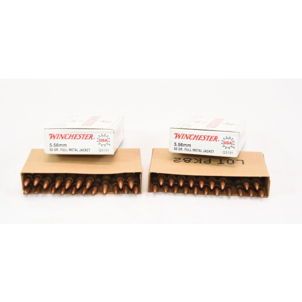 40 Rounds Winchester 5.56mm 55 Grain FMJ Ammunition