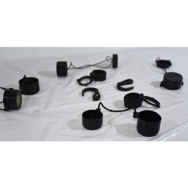 Box Lot Assortment Of Scope Covers & Sun Shades & 2 Plastic Cargo Nets 