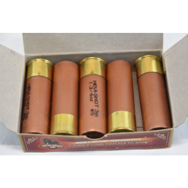 5 Rounds Hevi- Shot 12 Gauge 3" #5 Shot Ammunition