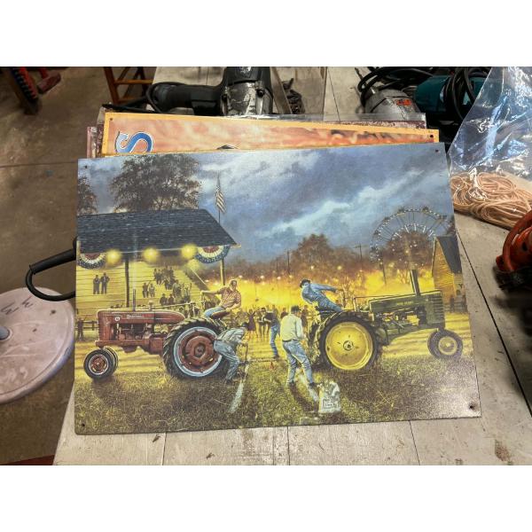Assorted Vintage-Style Farm & Advertising Metal Signs 