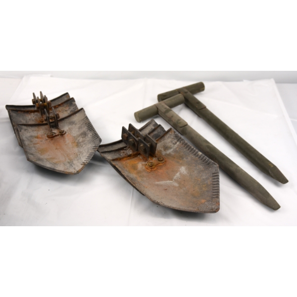 6 Shovel Heads W 2 Handles