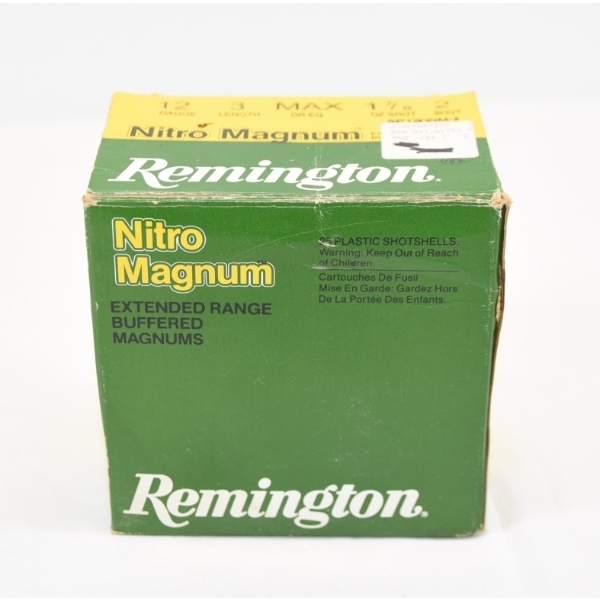 25 Rounds Remington Nitro Magnum 12 Gauge 3" #2 Shot Ammunition