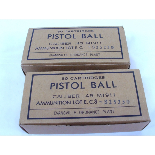 100 Rounds 45cal. Pistol Ball Ammunition