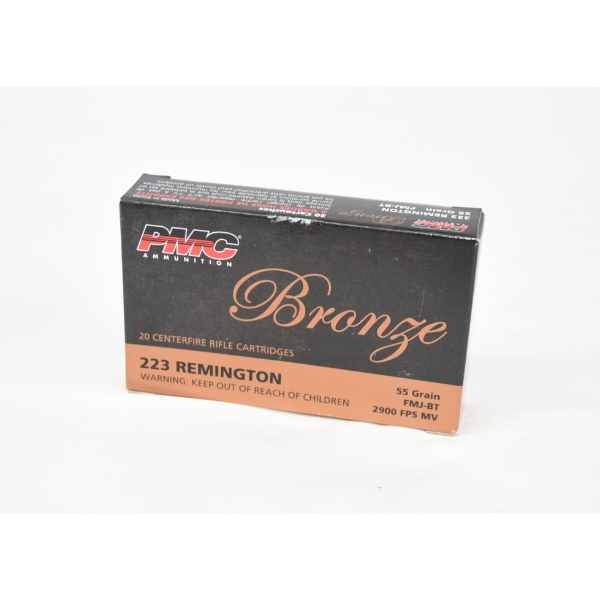 20 Rounds PMC Bronze .223 Remington 55 Grain FMJ-BT Ammunition