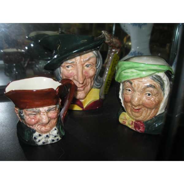 3 ROYAL DOULTON TOBY JUGS: PIED PIPER, ETC.