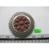 Image 2 : SILVER & CORAL NAVAJO BELT BUCKLE