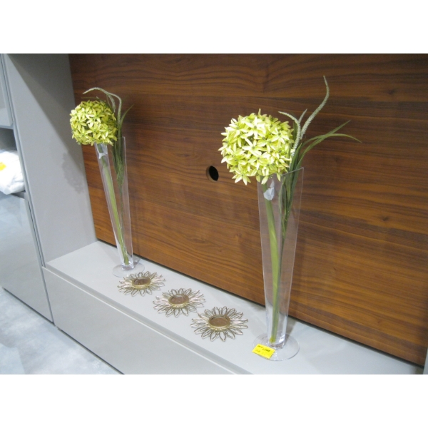 2 LG. VASES & 3 SM. DECORATIVE MIRRORS