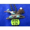 Image 3 : NAVAJO SILVER & TURQUOISE ROADRUNNER BOLO TIE