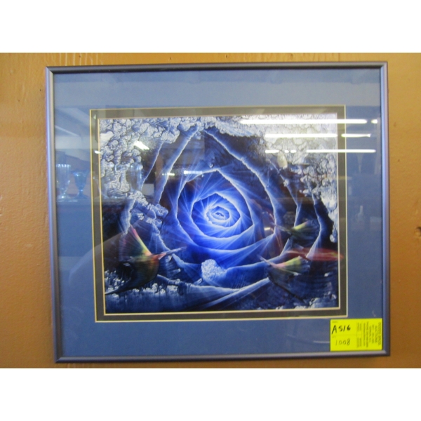 FRAMED BLUE FANTASY LOOK PICTURE