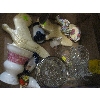 Image 3 : MISC. COLLECTABLES, INSULATORS, SM. WALL SHELF, CANE, ETC.