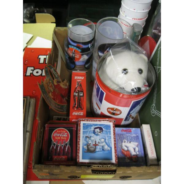 ASST. COCA COLA COLLECTABLES - GLASSES, CARDS, FIGURINES, ETC.