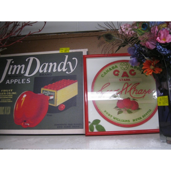 2 APPLE ADVERTISING SIGNS