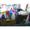 Image 1 : BASKET OF MISC. CLEANERS & A TUB W/MISC. CAULKING, ETC.