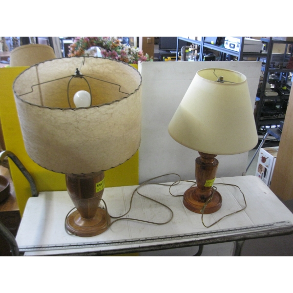 2 WOOD BASED LAMPS