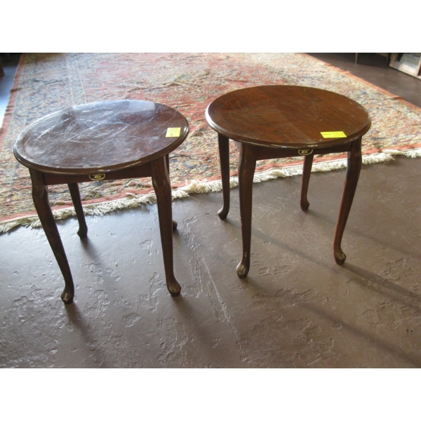 2 ROUND END TABLES
