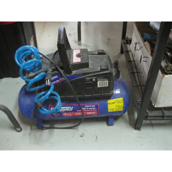3 GALLON CAMPBELL HAUSFELD AIR COMPRESSOR