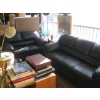 Image 1 : BLACK LEATHER LOVESEAT & SOFA