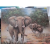 Image 2 : LG. FRAMED ORIGINAL PAINTING OF THE ELEPHANTS