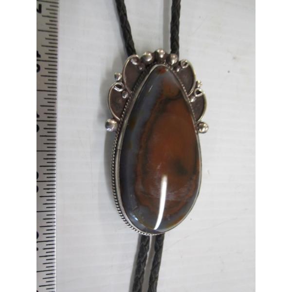NAVAJO BOLO TIE - MARKED & SIGNED