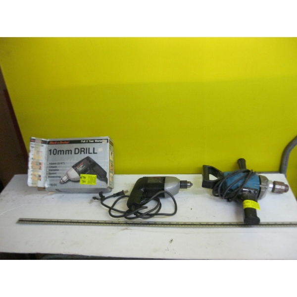 MAKITA 1/2" DRILL & BLACK & DECKER DRILL