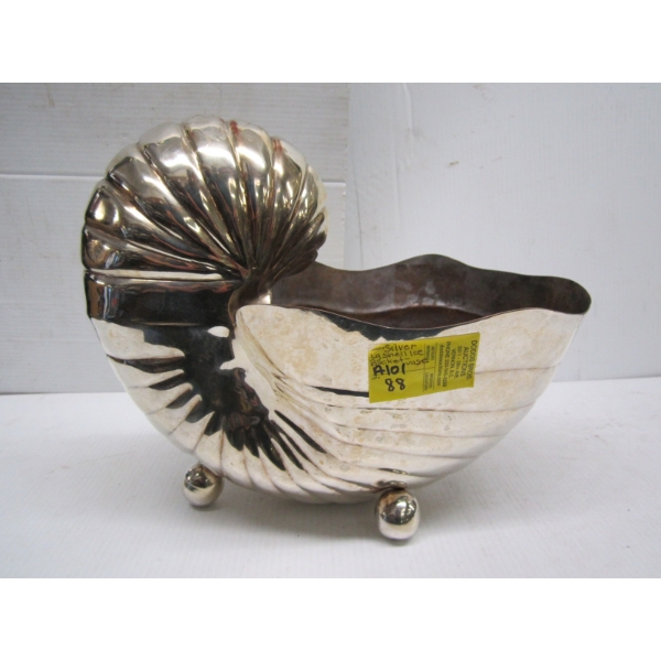 SILVER LG. SHELL ICE BUCKET VASE