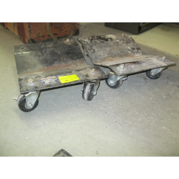 2 ROLLING DOLLIES - 1 MISSING 1 WHEEL