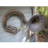 Image 2 : TUBA, TROMBONE & TRUMPET MOUNTED ON SIDE OF HOUSE