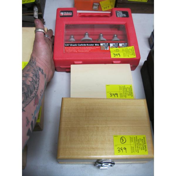 2 CASED SETS OF ROUTER BITS