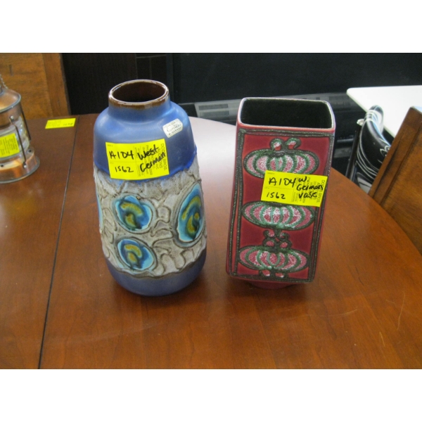 2 WEST GERMAN MCM POTTERY VASES