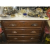 Image 1 : 3 DRAWER ANTIQUE MARBLE TOP DRESSER