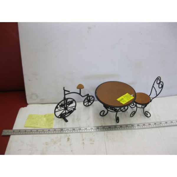 COCA COLA VINTAGE LOOK TABLE & CHAIR & MATCHING BICYCLE