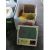 Image 6 : 4 BOXES OF MISC. TOYS, STUFFED ANIMALS, VINTAGE FISH PRICE, ETC.