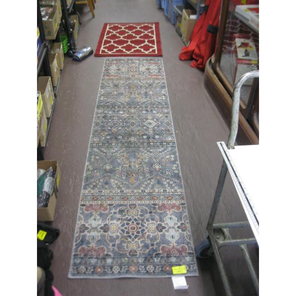 1 HALL LONG AREA CARPET RUNNER & A MAT