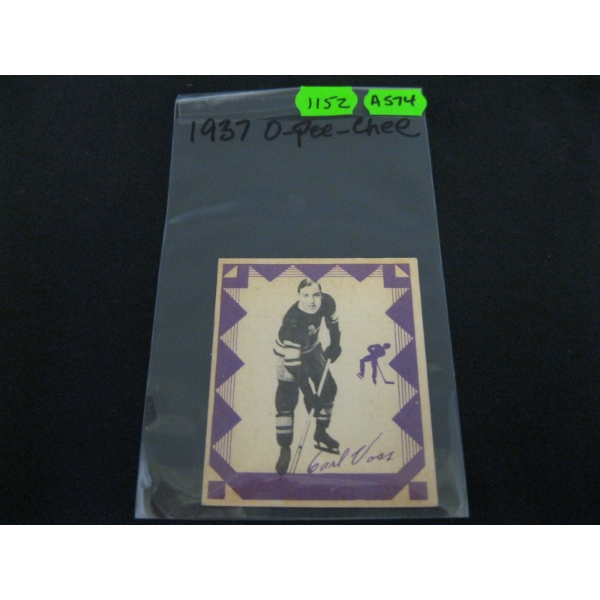 1937 O PEE CHEE HOCKEY CARD - CARL VOS, SERIES E #175