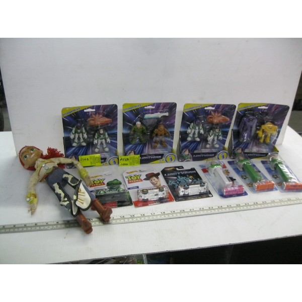 ASST. TOYS, PEZ BUD LIGHTYEAR, WOODY FIGURINE, ETC.