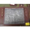 Image 2 : LEATHER BACKED ITEMS - WRITING PAD, RAIN MEASURE, THERMOMETER, ETC.