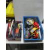 Image 1 : 2 BINS OF MISC. TOOLS, BATTERIES, STUD FINDER, ETC.