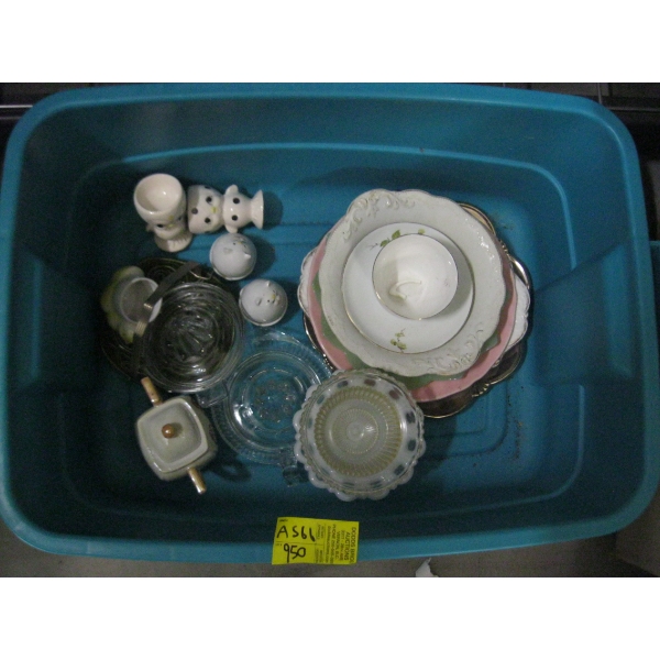 MISC. EGG HOLDERS, HAND JUICERS, PLATES, ETC.