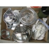 Image 2 : LG. BOX OF MISC. KNIVES, MIXER, CANNISTERS, ETC.